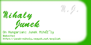 mihaly junek business card